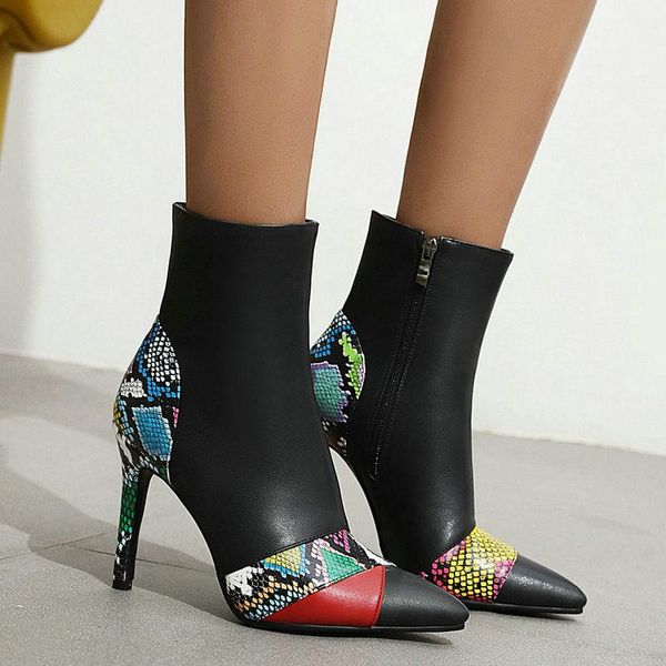 boots fashion mixed colors autumn winter women comfort pointed toe zipper ankle lady thin high heel shoes woman, Black
boots fashion mixed colors autumn winter women comfort pointed toe zipper ankle lady thin high heel shoes woman, Black