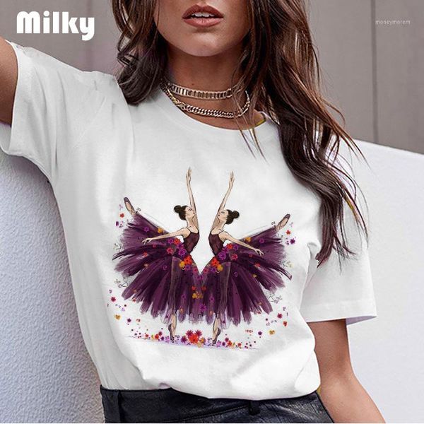 women's t-shirt ballet dance women clothes 2021 tee shirt femme harajuku t causal streetwear aesthetic korean camiseta mujer1, White
women's t-shirt ballet dance women clothes 2021 tee shirt femme harajuku t causal streetwear aesthetic korean camiseta mujer1, White