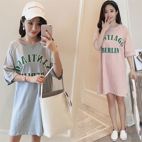 319 new t shirt maternity summer wear korean style cotton pregnancy loose plus size long tees clothes for pregnant women lj201123, White
319 new t shirt maternity summer wear korean style cotton pregnancy loose plus size long tees clothes for pregnant women lj201123, White