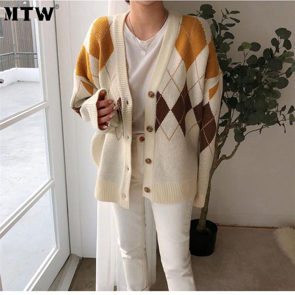 women's knits & tees women autumn warm knitted sweaters casual v-neck long sleeve outerwear 2021 vintage loose plaid cardigan, White
women's knits & tees women autumn warm knitted sweaters casual v-neck long sleeve outerwear 2021 vintage loose plaid cardigan, White