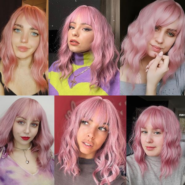costume accessories easihair pink bob wigs for women synthetic wigs with bangs natural hair pink wig medium length cute cosplay wigs heat re, Silver
costume accessories easihair pink bob wigs for women synthetic wigs with bangs natural hair pink wig medium length cute cosplay wigs heat re, Silver