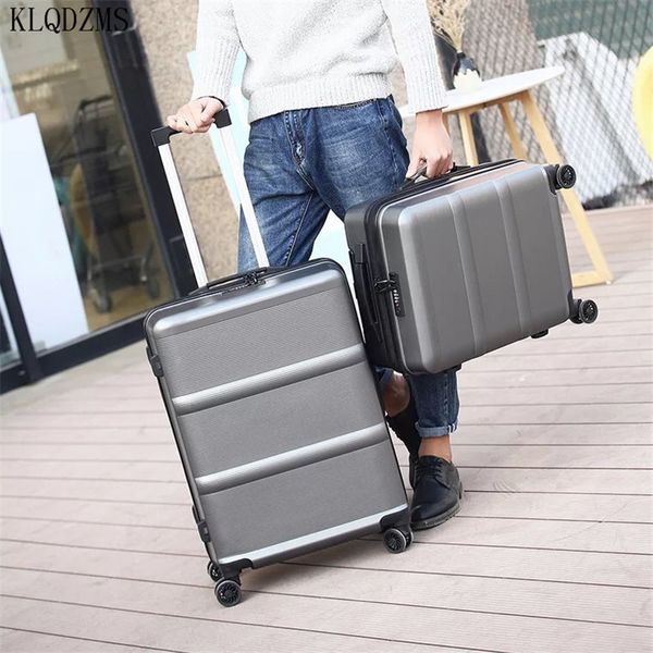 klqdzms abs+pc men trolley case wheeled fashion rolling luggage spiiner women travels suitcase lj201114
klqdzms abs+pc men trolley case wheeled fashion rolling luggage spiiner women travels suitcase lj201114