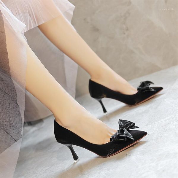 dress shoes spring/autumn fashion the high heels butterfly-knot thin pointed toe slip-on breathable shallow party concise1, Black
dress shoes spring/autumn fashion the high heels butterfly-knot thin pointed toe slip-on breathable shallow party concise1, Black