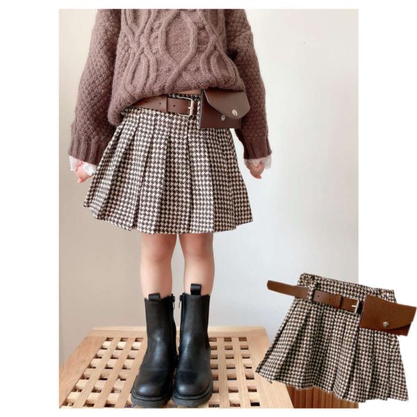 children's 2020 autumn pleated and winter new girl's half length plaid with belt korean jk short a-line skirt, Blue 
children's 2020 autumn pleated and winter new girl's half length plaid with belt korean jk short a-line skirt, Blue