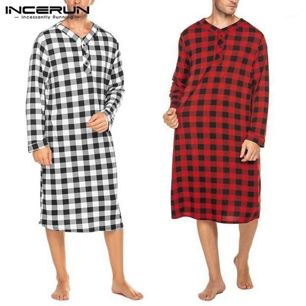 incerun 2020 new men sleep robes long sleeve v neck plaid nightgowns man button loose breathable sleepwear causal long bathrobes1, Black;brown
incerun 2020 new men sleep robes long sleeve v neck plaid nightgowns man button loose breathable sleepwear causal long bathrobes1, Black;brown