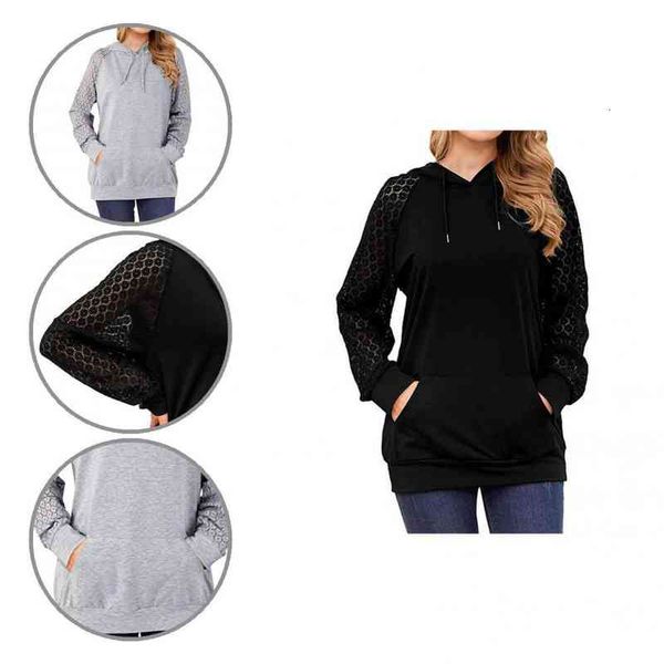 mid-length fabulous lacework stitching lady hoodie leisure autumn blouse solid color for dating, White
mid-length fabulous lacework stitching lady hoodie leisure autumn blouse solid color for dating, White