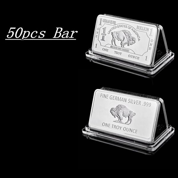 50pcs lot 1 troy ounce german buffalo craft silver bullion bar coins sliver .999 american
50pcs lot 1 troy ounce german buffalo craft silver bullion bar coins sliver .999 american