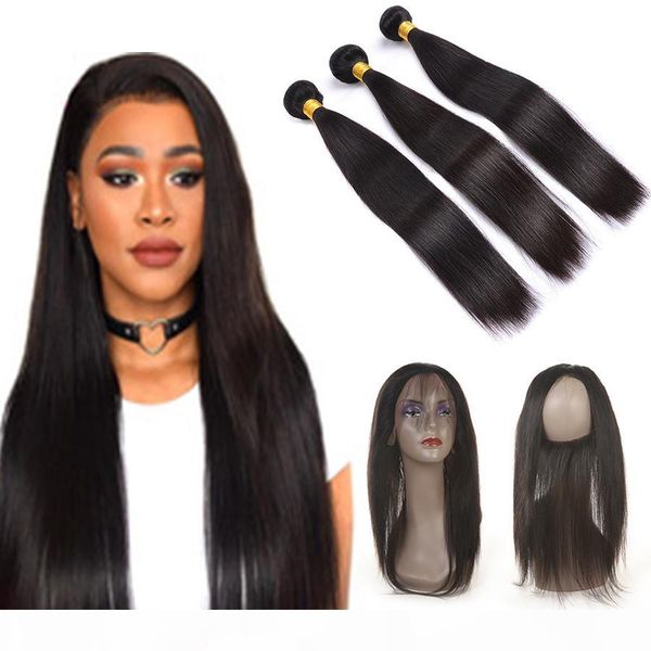 360 lace frontal with bundles peruvian human hair 3 bundles with frontal closure peruvian straight body wave virgin hair, Black;brown
360 lace frontal with bundles peruvian human hair 3 bundles with frontal closure peruvian straight body wave virgin hair, Black;brown
