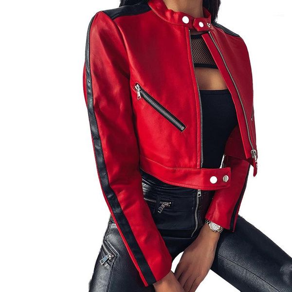 ladies slim fit clothes women pu motorcycle jacket crew neck zipper short jacket, Black;brown
ladies slim fit clothes women pu motorcycle jacket crew neck zipper short jacket, Black;brown