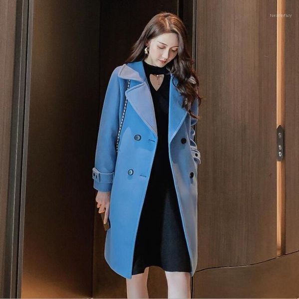 women's wool & blends 2021 winter coat women mid-length casual woolen korean slim jacket fashion business overcoat1, Black
women's wool & blends 2021 winter coat women mid-length casual woolen korean slim jacket fashion business overcoat1, Black