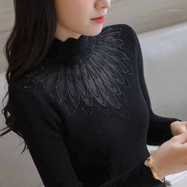 winter turtleneck pullovers women sweater turtleneck collar lace with diamonds long sleeve short slim-fit tight m681, White;black
winter turtleneck pullovers women sweater turtleneck collar lace with diamonds long sleeve short slim-fit tight m681, White;black