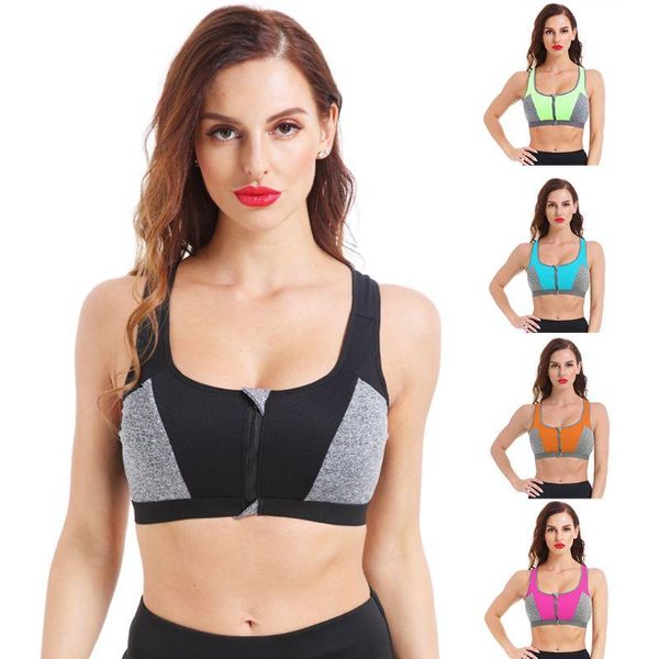 women zip front sports bra double layer shockproof workout yoga bralette vest, White;black
women zip front sports bra double layer shockproof workout yoga bralette vest, White;black