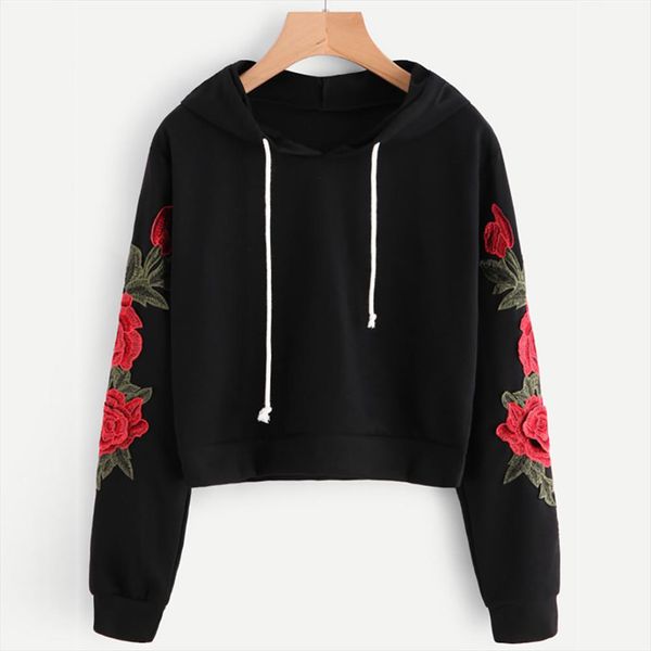women sweatshirt hoodies rose printed harajuku applique long sleeve blouse hooded pullover sweatshirt casual tracksuit new, Black
women sweatshirt hoodies rose printed harajuku applique long sleeve blouse hooded pullover sweatshirt casual tracksuit new, Black