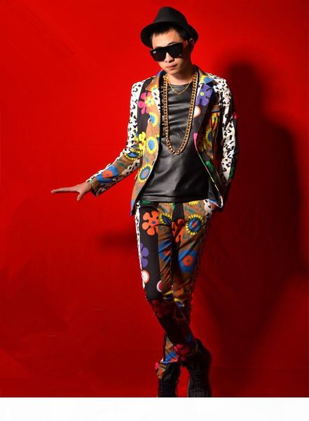 men's suits flowers printing jacket trousers 2 piece sets tide male singer nightclub stage outfit star dancer hip hop rock show ds cost, White;black
men's suits flowers printing jacket trousers 2 piece sets tide male singer nightclub stage outfit star dancer hip hop rock show ds cost, White;black