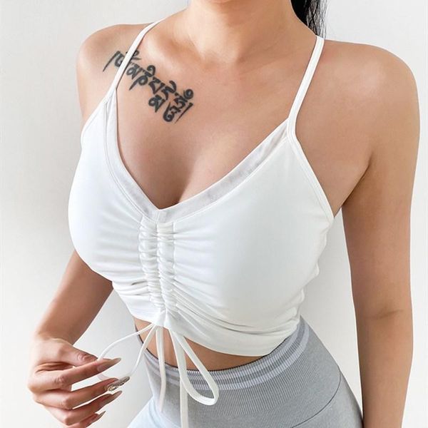 v neck sports bra for women gym drawstring fitness shockproof vest style yoga bras workout training sport brassiere1, White;black
v neck sports bra for women gym drawstring fitness shockproof vest style yoga bras workout training sport brassiere1, White;black