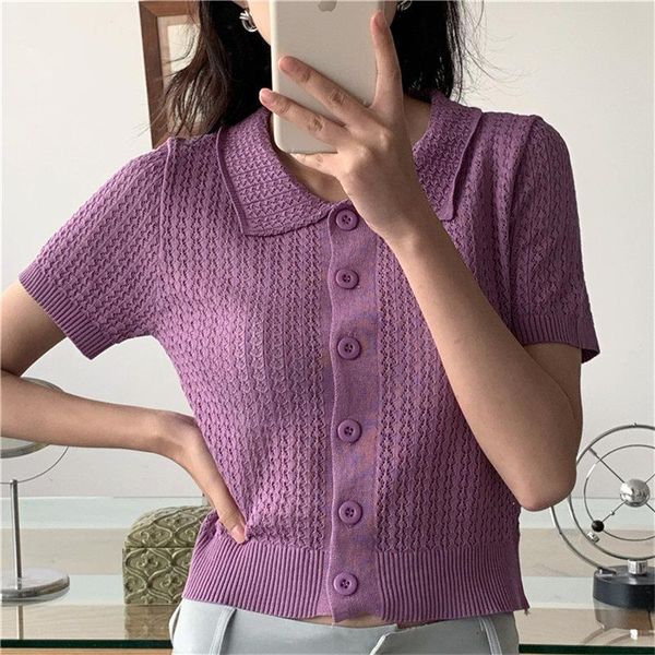 streetwear lapel hollow out short sleeves 2021 knitted casual elastic chic basic all match solid fashion short sweaters, White;black
streetwear lapel hollow out short sleeves 2021 knitted casual elastic chic basic all match solid fashion short sweaters, White;black