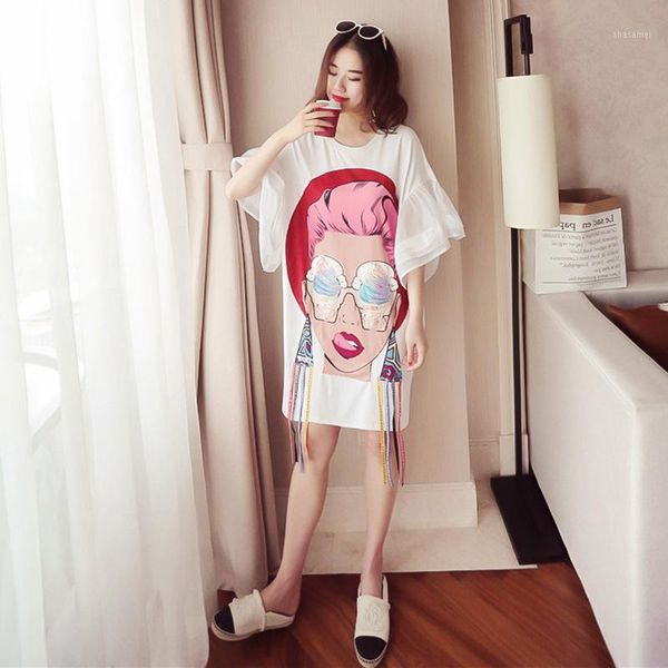 2020 summer loose oversize t shirt dress women butterfly sleeve chiffon stitching short sleeve dress plus size black white dres1, White;black
2020 summer loose oversize t shirt dress women butterfly sleeve chiffon stitching short sleeve dress plus size black white dres1, White;black