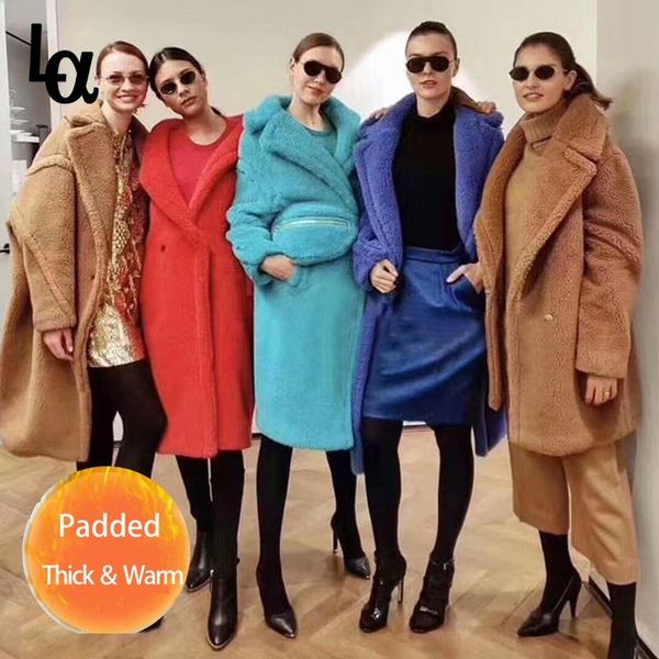 women's fur & faux luck a winter woman warm long coat vintage sleeve female thick teddy bear casual loose oversize outwears, Black
women's fur & faux luck a winter woman warm long coat vintage sleeve female thick teddy bear casual loose oversize outwears, Black