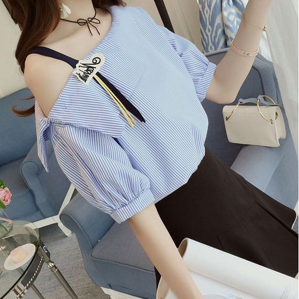 short-sleeve 2021 female shirt summer new student fashion half-sleeve striped bottom-shirt smallshirt pxe3, White
short-sleeve 2021 female shirt summer new student fashion half-sleeve striped bottom-shirt smallshirt pxe3, White