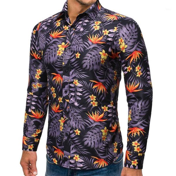 2019 spring autumn new purple bougainvillea flower printed shirt men's loose long-sleeved lapel beach dress shirt1, White;black
2019 spring autumn new purple bougainvillea flower printed shirt men's loose long-sleeved lapel beach dress shirt1, White;black