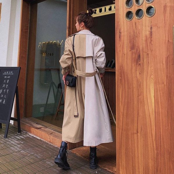 2020 brand new women trench coat belt long double breasted khaki splicing oversize chic windbreaker female autumn, Tan;black
2020 brand new women trench coat belt long double breasted khaki splicing oversize chic windbreaker female autumn, Tan;black