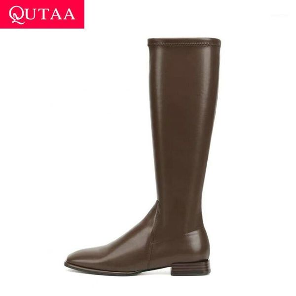 boots qutaa 2021 retro square toe zipper ladies pumps heel concise women shoes cow leather pu fashion knee high size34-391, Black
boots qutaa 2021 retro square toe zipper ladies pumps heel concise women shoes cow leather pu fashion knee high size34-391, Black