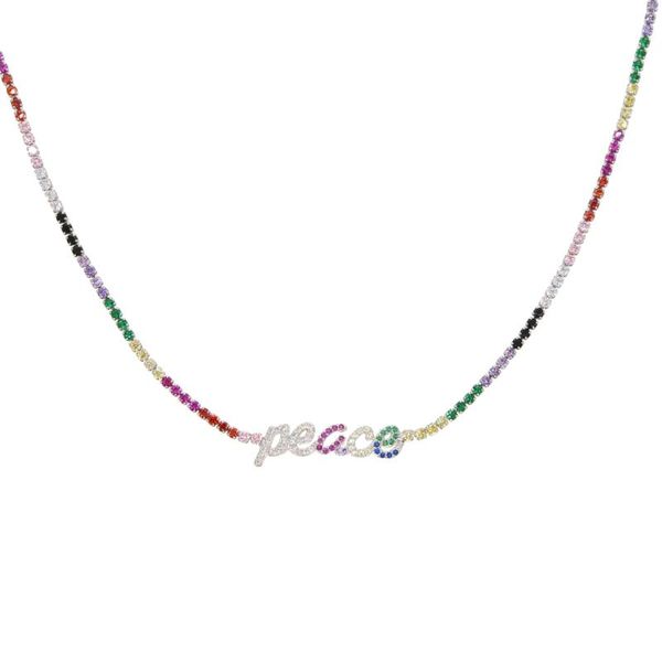 new peace bless happy love letter choker necklace in pendant necklace with rainbow cz chain silver color women jewelry accessory
new peace bless happy love letter choker necklace in pendant necklace with rainbow cz chain silver color women jewelry accessory