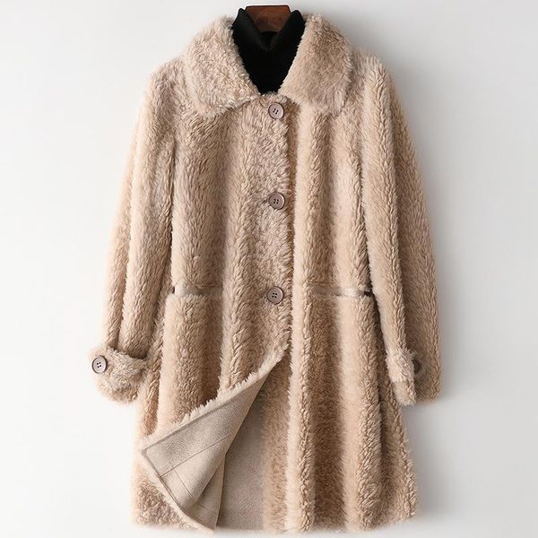 new real fur 100% wool coat long sleeve turn down collar women autumn winter warm thick long woolen jacket oversize outerwear, Black
new real fur 100% wool coat long sleeve turn down collar women autumn winter warm thick long woolen jacket oversize outerwear, Black