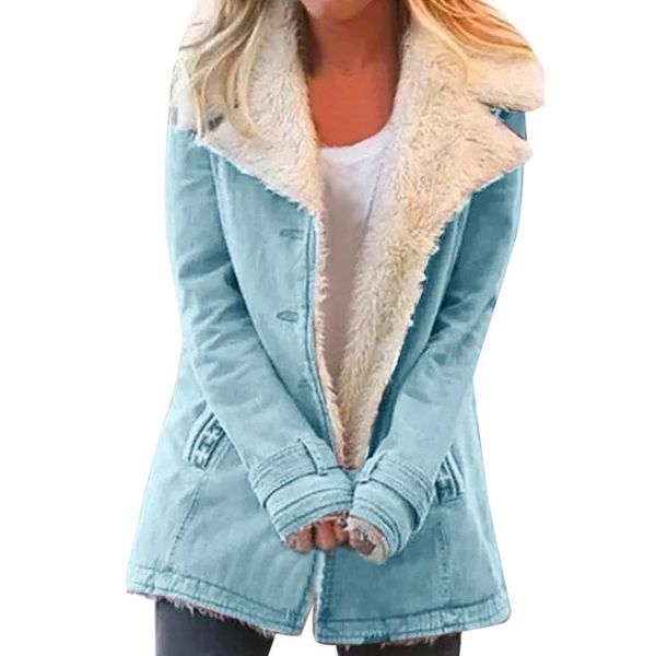 plus velvet women parkas solid thick women clothing long sleeve button turn-down parkas coat female winter coats 2020, Black
plus velvet women parkas solid thick women clothing long sleeve button turn-down parkas coat female winter coats 2020, Black