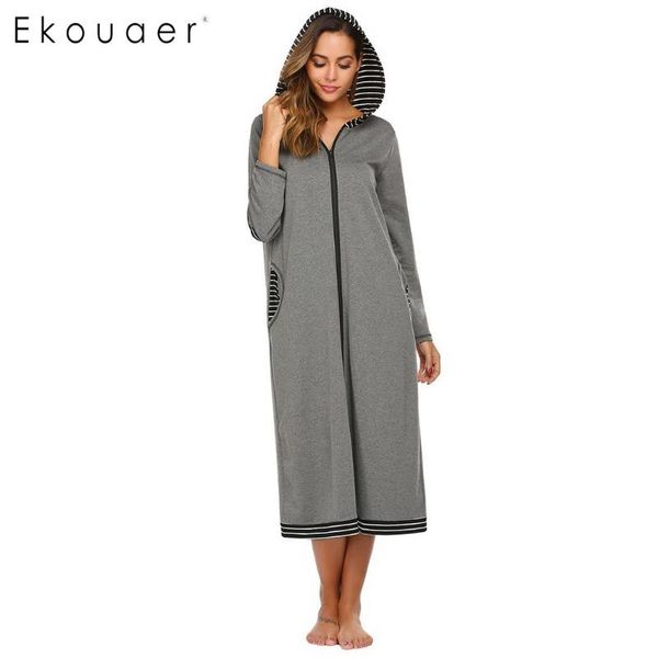 ekouaer women chemise nightdress casual sleepwear hooded long sleeve zipper robe nightgown female long nighties sleepshirts, Black;red
ekouaer women chemise nightdress casual sleepwear hooded long sleeve zipper robe nightgown female long nighties sleepshirts, Black;red