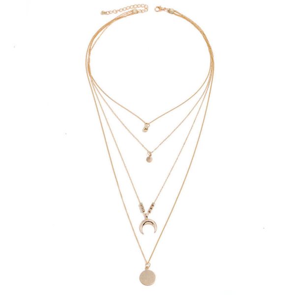 personality moon exaggeration disc multi layer fashion pendant women's necklace, Silver
personality moon exaggeration disc multi layer fashion pendant women's necklace, Silver