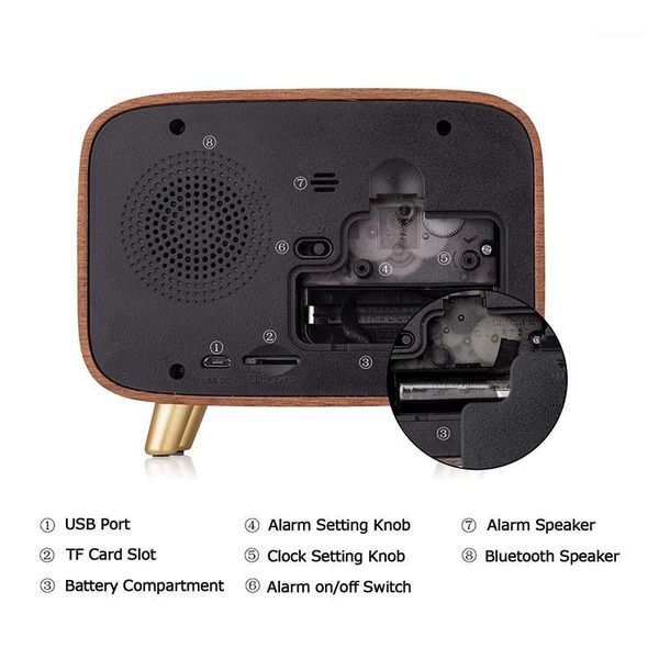 other clocks & accessories retro alarm bluetooth speaker, roman numbers silent wooden analog deskclock w/ rechargeable stereo hd sound w
other clocks & accessories retro alarm bluetooth speaker, roman numbers silent wooden analog deskclock w/ rechargeable stereo hd sound w