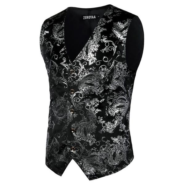 mens sliver metallic paisley print vest breasted v-neck suit vest tuxedo waistcoat gothic aristocrat steampunk victorian gilet, Black;white
mens sliver metallic paisley print vest breasted v-neck suit vest tuxedo waistcoat gothic aristocrat steampunk victorian gilet, Black;white