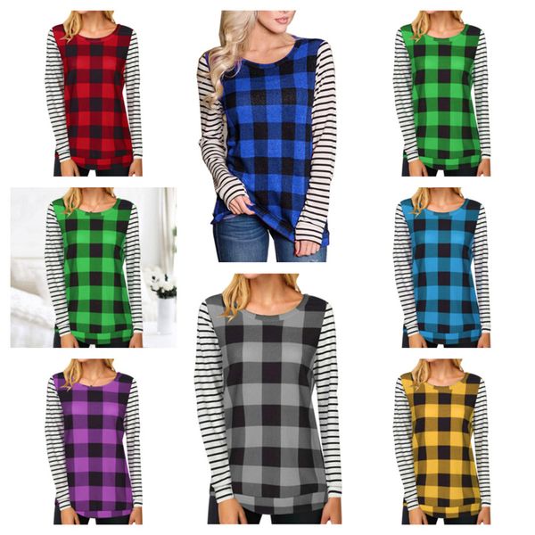 2021 new womens plaid patchwork blouses designers long sleeve tshirt pullover hoodie sport casual t shirt sweat shirt outfits g11205, White
2021 new womens plaid patchwork blouses designers long sleeve tshirt pullover hoodie sport casual t shirt sweat shirt outfits g11205, White