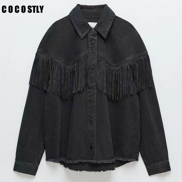 spring autumn woman jacket oversize vintage black denim jackets tassel solid jeans coat female casual loose outerwear mujer, Black;brown
spring autumn woman jacket oversize vintage black denim jackets tassel solid jeans coat female casual loose outerwear mujer, Black;brown