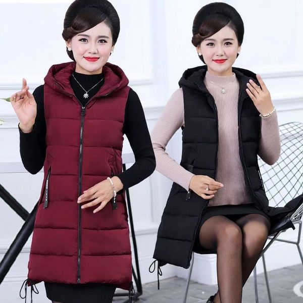 wholesale fashion women's new middle-aged and middle-aged middle-length autumn and winter slim down cotton vest jacket, Black;white
wholesale fashion women's new middle-aged and middle-aged middle-length autumn and winter slim down cotton vest jacket, Black;white