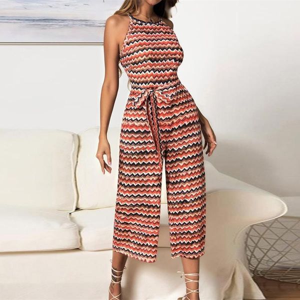 women jumpsuit ladies summer halter neck casual romper sleeveless boho stylish1, Black;white
women jumpsuit ladies summer halter neck casual romper sleeveless boho stylish1, Black;white