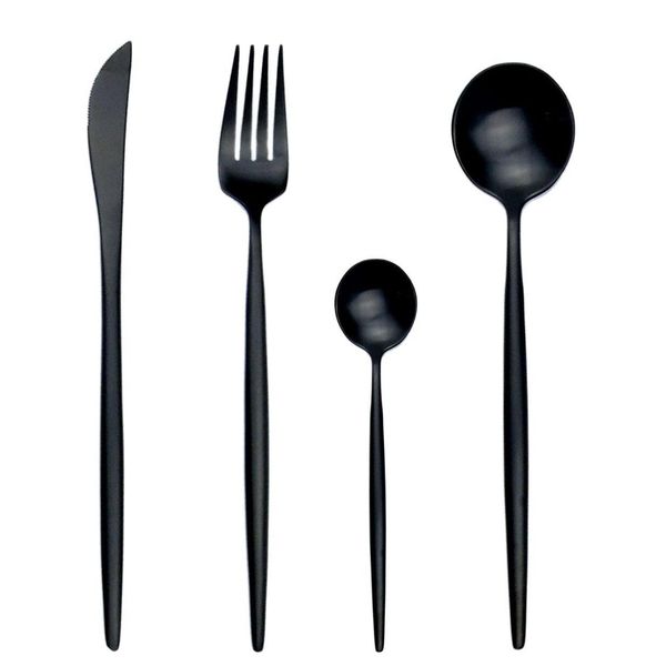 jankng 4pcs/lot black stainless-stell dinnerware set minimalist colorful tableware luxury matte fork knife teaspoon silverware student
jankng 4pcs/lot black stainless-stell dinnerware set minimalist colorful tableware luxury matte fork knife teaspoon silverware student