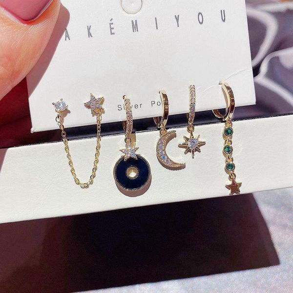 dangle & chandelier migga 6pcs mix trendy moon star cubic zirconia earrings set gold color women statement jewelry, Silver
dangle & chandelier migga 6pcs mix trendy moon star cubic zirconia earrings set gold color women statement jewelry, Silver