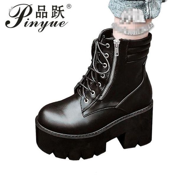 autumn women biker boots motorcycle ankle boots zip platform thick heels wedge shoes chunky block high heel booties, Black
autumn women biker boots motorcycle ankle boots zip platform thick heels wedge shoes chunky block high heel booties, Black