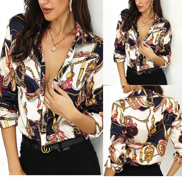 2020 new fashion long sleeve v neck chain print lady shirt women plus size elegante womens and blouses casual female shirts1, White
2020 new fashion long sleeve v neck chain print lady shirt women plus size elegante womens and blouses casual female shirts1, White
