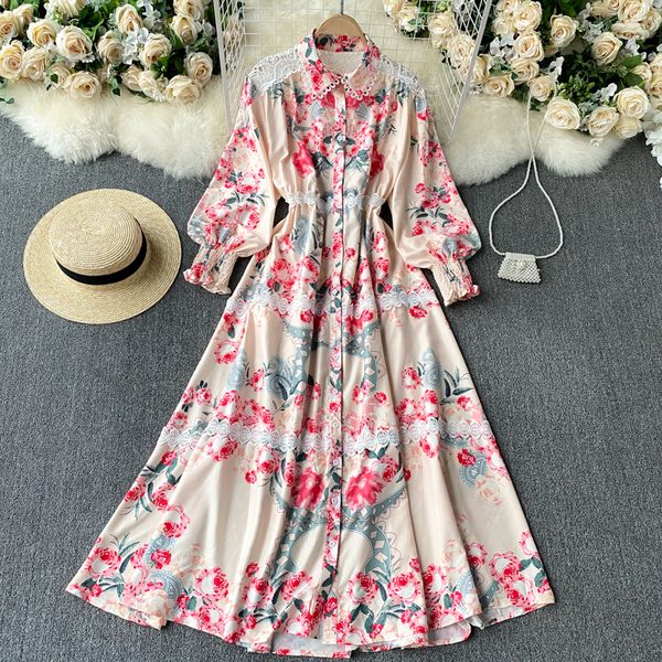 2021 new singiny feminine court wind maxi print splice lace collar button puff autumn boho line long dress wyv6, Black;gray 
2021 new singiny feminine court wind maxi print splice lace collar button puff autumn boho line long dress wyv6, Black;gray