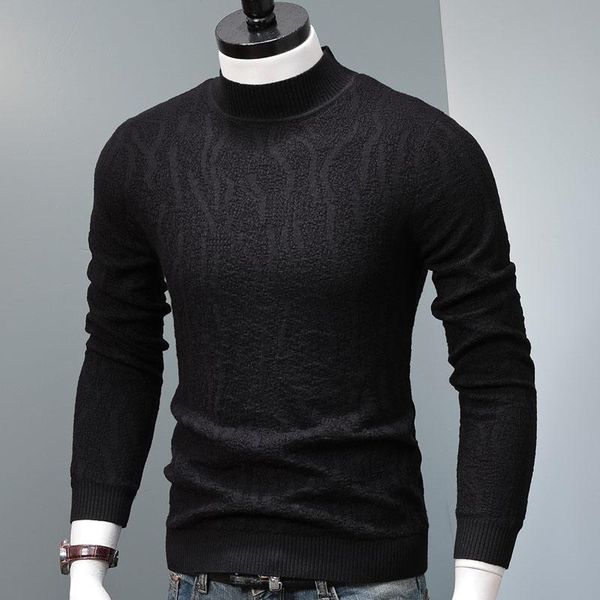 half turtleneck knitted sweater winter men pullover fashion black slim fit jersey, White;black
half turtleneck knitted sweater winter men pullover fashion black slim fit jersey, White;black