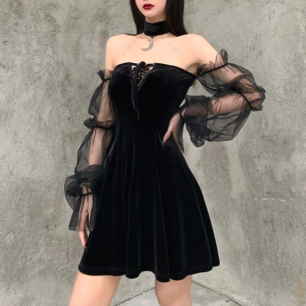 casual dresses gothic dress vintage off shoulder lanter sleeve mesh patchwork velvet mini dark street black for female #25, Black;gray
casual dresses gothic dress vintage off shoulder lanter sleeve mesh patchwork velvet mini dark street black for female #25, Black;gray