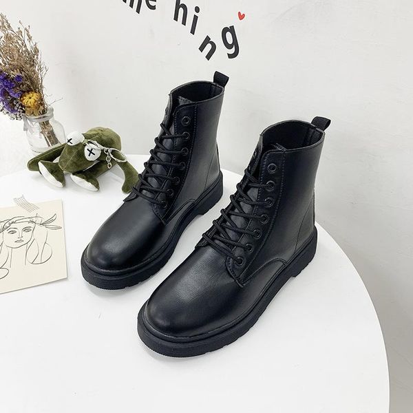 versatile martin boots women's students short boots autumn new fashion plus velvet handsome for female, Black
versatile martin boots women's students short boots autumn new fashion plus velvet handsome for female, Black
