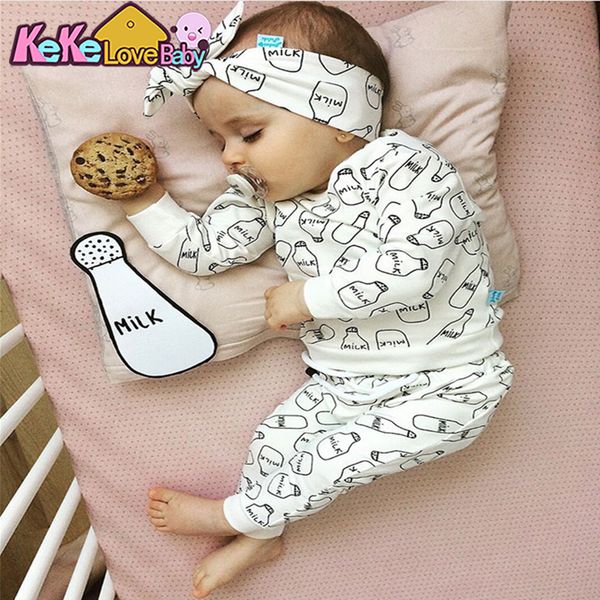 newborn infant baby girl clothes set milk print long sleeve t-shirt pants headband cotton new born outfits toddler clothing 1021, White
newborn infant baby girl clothes set milk print long sleeve t-shirt pants headband cotton new born outfits toddler clothing 1021, White