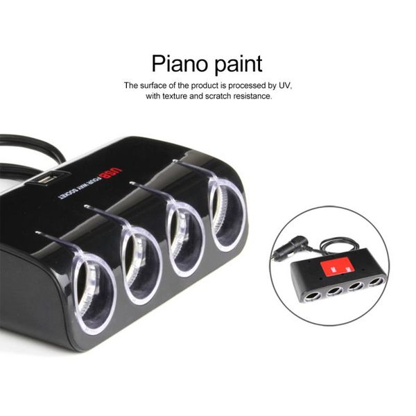 12v/24v 100w universal 4 ways car cigarette lighter adapter socket splitter power adapter dual usb car charger dvr accessories
12v/24v 100w universal 4 ways car cigarette lighter adapter socket splitter power adapter dual usb car charger dvr accessories