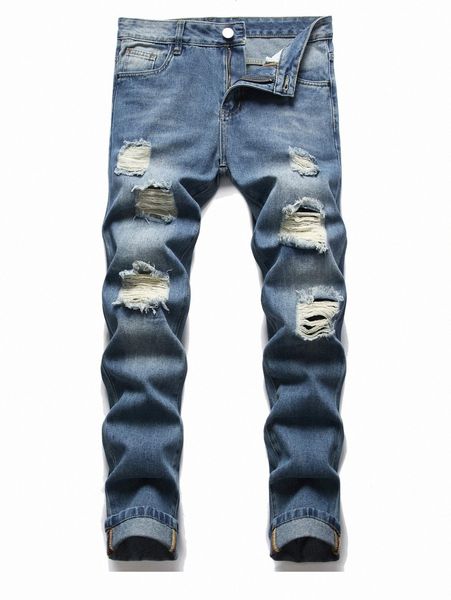 men ripped straight leg jeans u0oy#, Blue 
men ripped straight leg jeans u0oy#, Blue