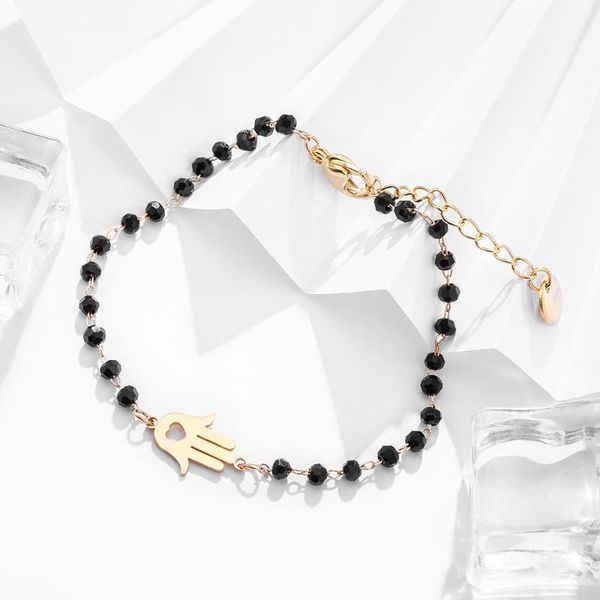 charm bracelets hamsa fatima heart stainless steel boho evil eye handmade charms black bead women girls jewelry 2021, Golden;silver
charm bracelets hamsa fatima heart stainless steel boho evil eye handmade charms black bead women girls jewelry 2021, Golden;silver