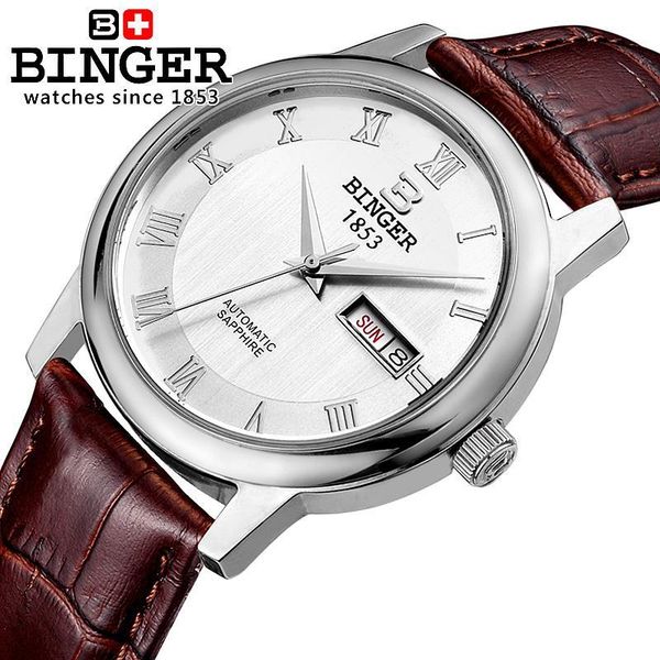 wristwatches switzerland watches men binger business mechanical leather strap water resistance b653g-4, Slivery;brown
wristwatches switzerland watches men binger business mechanical leather strap water resistance b653g-4, Slivery;brown